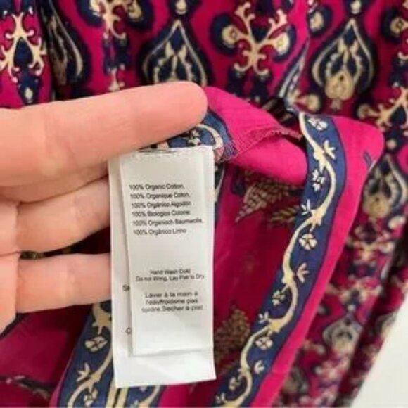 NWT - Emerson Fry India Collection Organic Cotton Pink Indigo Maxi Sundress XS/S - Picture 8 of 8
